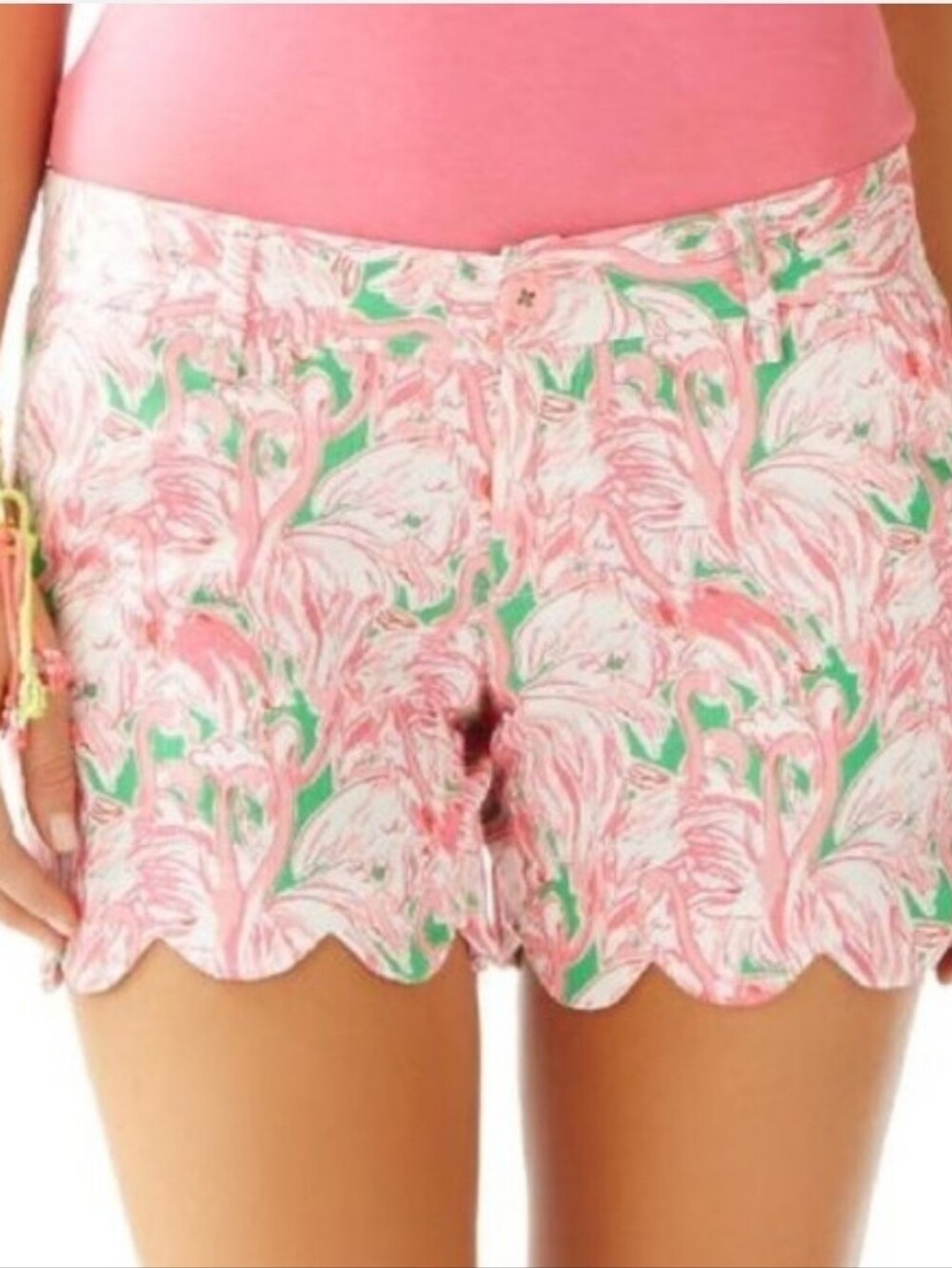 Lilly Pulitzer Pink/Green Scalloped Hem Buttercup Shorts Size 10